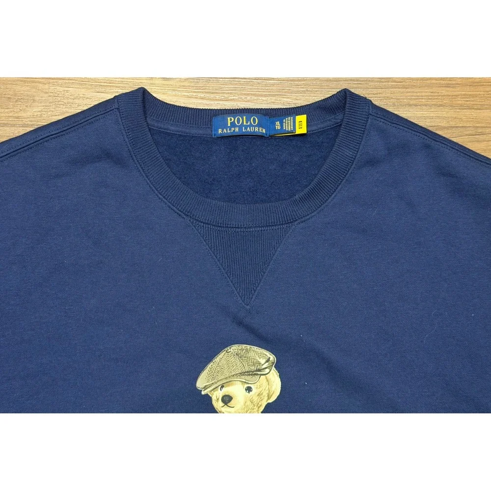 Polo Ralph Lauren Polo Bear Navy Blue Crewneck Sweatshirt Mens Sz XL Dapper Bear